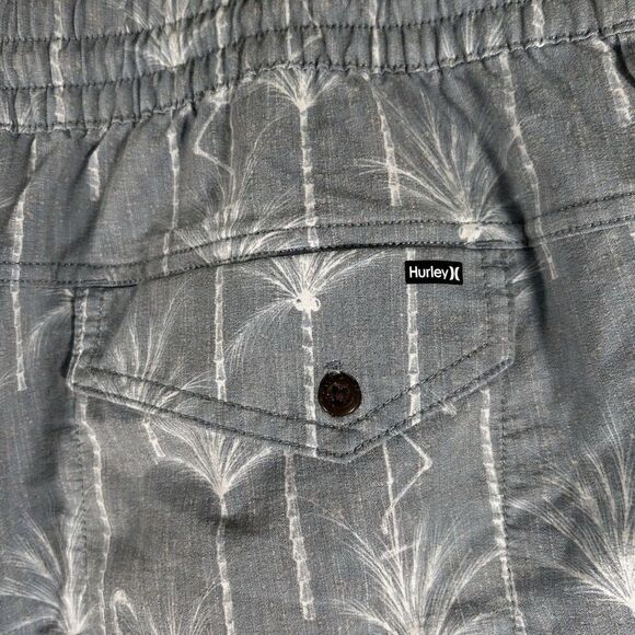 Hurley Board Shorts Men's XL Grey Flamingo Pull On Drawstring Pockets - Picture 7 of 8